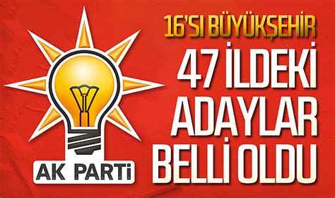 AK Parti’nin 16’sı büyükşehir, 47 ildeki adayları belli oldu